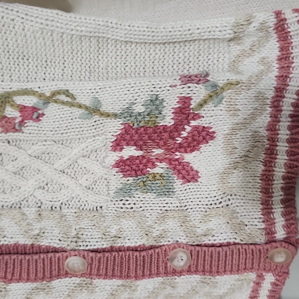 Russ Petites Elegant Floral Cardigan Sweater - Picture 6 of 10